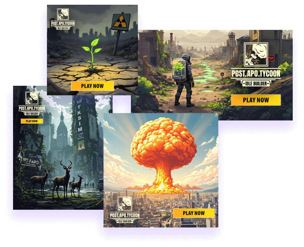 Post Apo Tycoon AdSpawn creatives